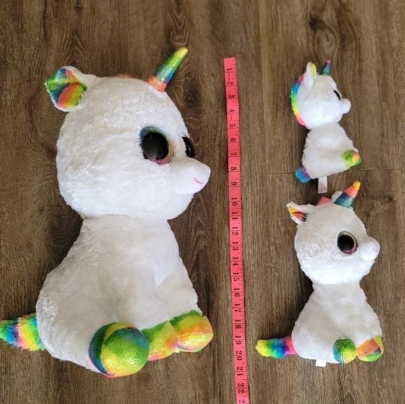 TY Beanie Boos Pixy Rainbow Unicorn Set of 3 #792 - Picture 12 of 12